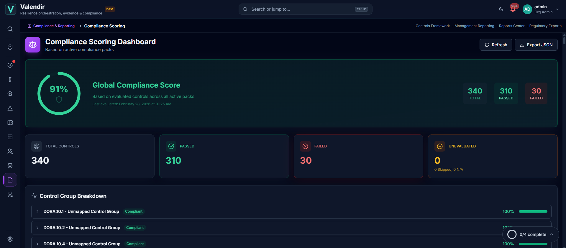 Compliance Scoring Dashboard